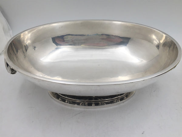 Heimburger Danish Silver Hammered Centerpiece Bowl in Mid-Century Modern Jensen Style