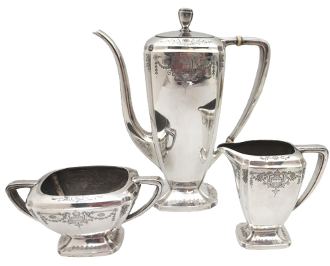 Wallace Sterling Silver 3-Piece Coffee Set #8479
