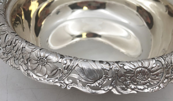Tiffany & Co. Sterling Silver 1890s Bowl in Art Nouveau Style