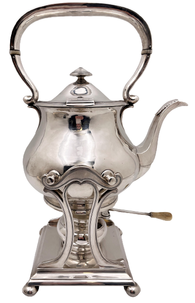Arthur Stone Sterling Silver Arts & Crafts Hammered Kettle on Stand