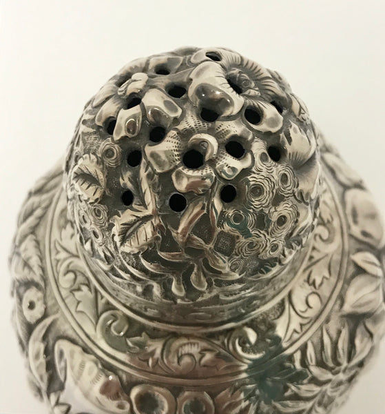 Sterling Silver Besamim Case in Repousse by Bhecht and Cartl